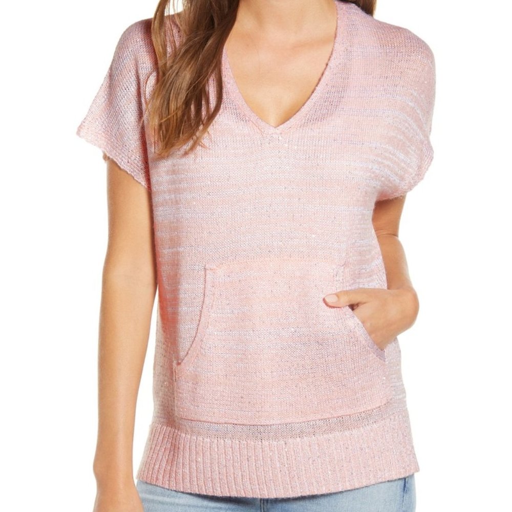 NWOT Tommy Bahama Pink V Neck Sequined Top